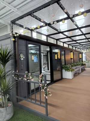 comprar Casa Contêiner Expansível de 40 pés com Área de 72m2, Telhado de Metal Corrugado e Encanamento Pronto para Uso Fabricação em linha