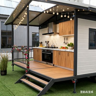 Buy 20FT double wing container house with balcony, bending parts 2.0mm steel column online manufacture