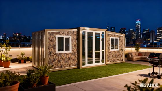 comprare Container pieghevole da 20 piedi con telaio in acciaio leggero zincato, bagno con separazione tra zona umida e asciutta e superficie di 37 metri quadrati fabbricazione online