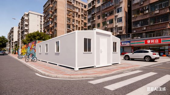 Αγορά 40ft επεκτάσιμα κοντέινερ σπίτι με ταύρο 30 * 30 επίπεδη λάμπα 18mm πάχος πάτωμα και 4,6 τόνους συνολικό καθαρό βάρος διαδικτυακή κατασκευή