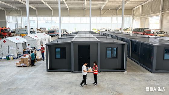 kaufen Klappbarer 20 Fuß-Container mit 18 mm dickem feuerfesten Zementfaserboden 75 mm EPS-Sandwichplatten und 1 Jahr Garantie Online-Herstellung