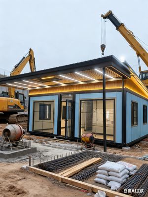 kopen 100mm Dikke Uitvouwbare Containerwoning met Gespoten Polyurethaan en 5,5 Ton Netto Gewicht online vervaardiging