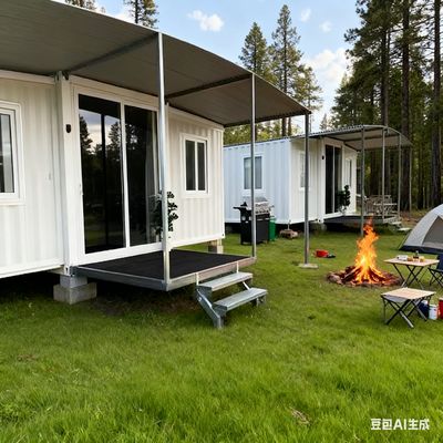 Buy Foldable Modular Homes with L2950*W2200*H2480 Folded Size and L2950*W6300*H2480 Expanded Size for 18.5 Square Meters Floor Area online manufacture