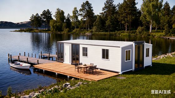 comprar Casa plegable prefabricada de 56 metros cuadrados con tablero de pared EPS de 75 mm y una vida útil de 30 años para una vida sostenible Fabricación en línea