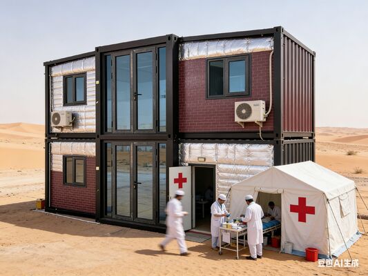 kaufen Faltbarer 20-Fuß-Container mit 5900*6300*2480mm erweiterter Größe und anpassbaren Fensterlayouts mit 75mm EPS-Sandwichplatten Online-Herstellung