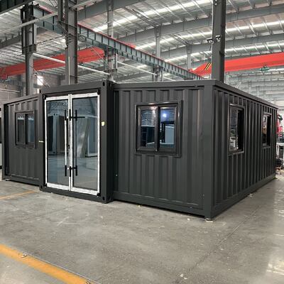 Mua Nhà container 20ft có thể gập lại với kích thước gập 5900 × 2200 × 2480(mm), dầm cạnh đáy bằng ống vuông 80*100*2.5mm và ván khắc kim loại dày 16mm sản xuất trực tuyến