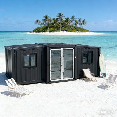 comprare Container pieghevole da 20 piedi con pavimento in fibra di cemento ignifugo da 18 mm e trave laterale inferiore in tubo quadro da 80*100*2,5 mm per layout di casa personalizzabile fabbricazione online