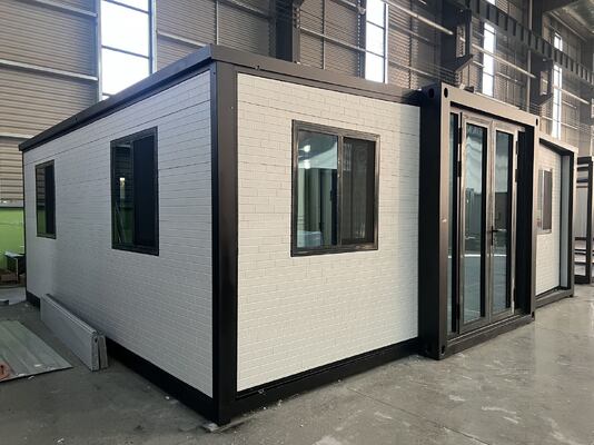 kopen Waterdichte en winddichte opvouwbare container van 20 voet met stalen/aluminium frame en aanpasbaar balkon en trap online vervaardiging