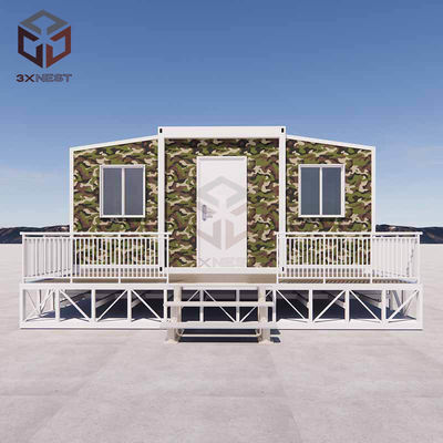 Construcción de acero Casa de contenedores plegable con techo de grado 8 de resistencia al terremoto