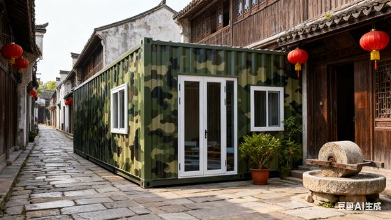 18mm Fireproof Cement Fiber Floor Foldable 20ft Container with 37 Square Meters Floor Area and Galvanized Frame