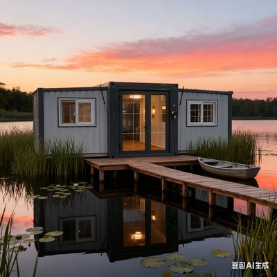 Collapsible Container House with Roof Manual Locking Mechanism and 50-75mm EPS Sandwich Panel for 1,172 Cubic Feet Storage