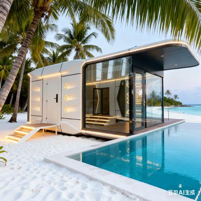 Space Capsule House Space-29 Model with Whole House LED Lighting System and L8560 x W3460 x H3400 Dimensions