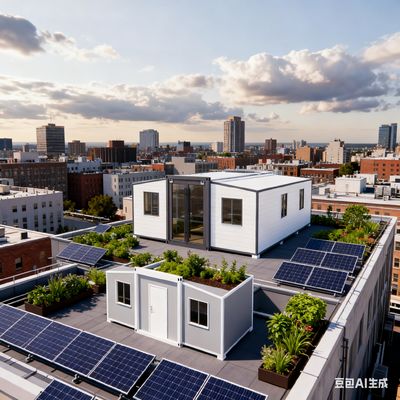 Pequeña casa plegable prefabricada con alas gemelas con 56 metros cuadrados de superficie L9000*W6220*H2480mm y más de 30 años de vida útil